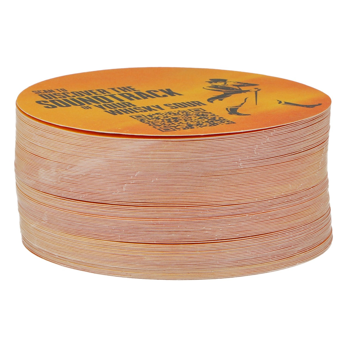 100 Johnnie Walker Whiskey Coasters with Drip Protection, Orange – View 2