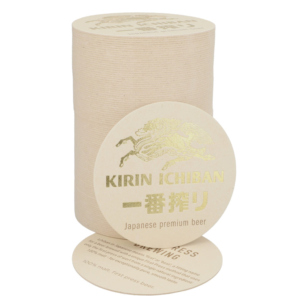 100x Kirin Ichiban Beer Coasters Glass Coasters Round 10.8cm
