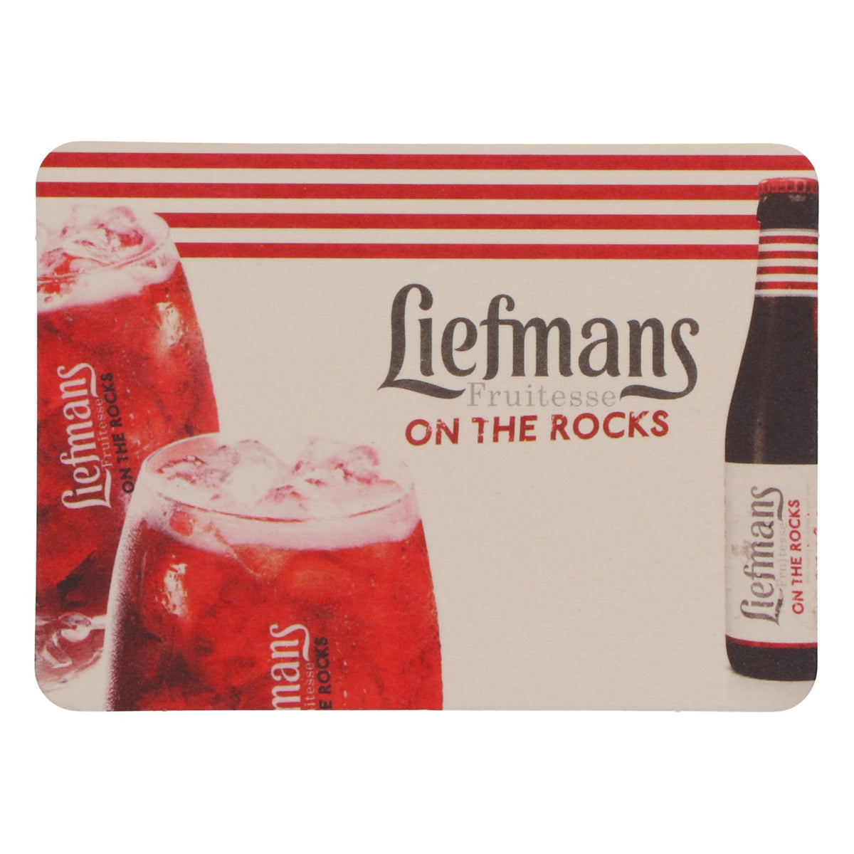 100x Liefmans beer coasters, glass coasters, bar accessories, 11x8 cm, red/white – View 3