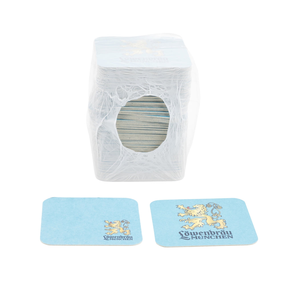 100x Löwenbräu beer coasters, beer mats, beer cover mats, drip protection, catering