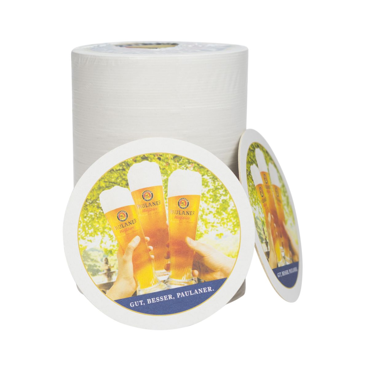 100x Paulaner beer coasters, drip-proof, beer mats, Ø 10.5 cm – View 3