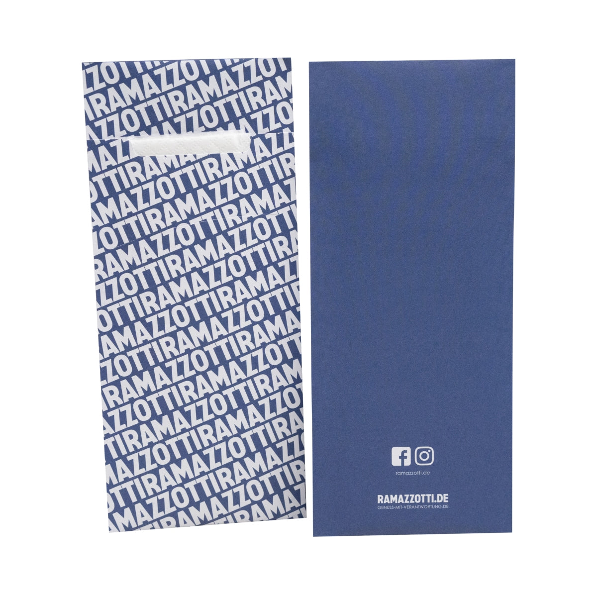 100x Ramazotti Liqueur Cutlery Bag Blue White Rectangular – View 3
