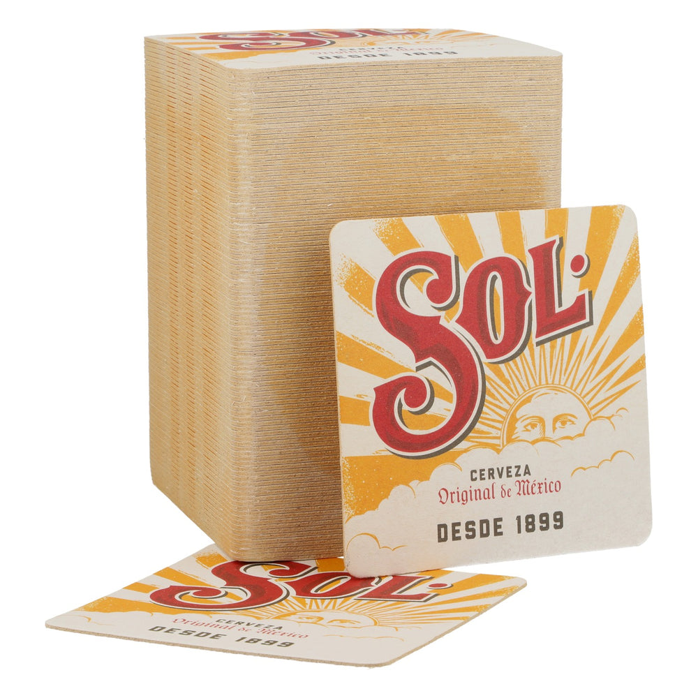 100x Sol Beer Coasters Glass Coasters Cerveza