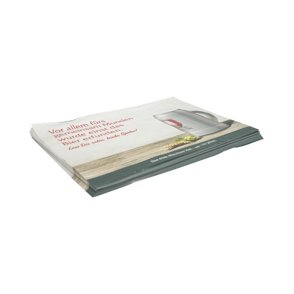 100x Spade Beer Table Set Paper Placemats 30x42cm Coasters Plate Protectors