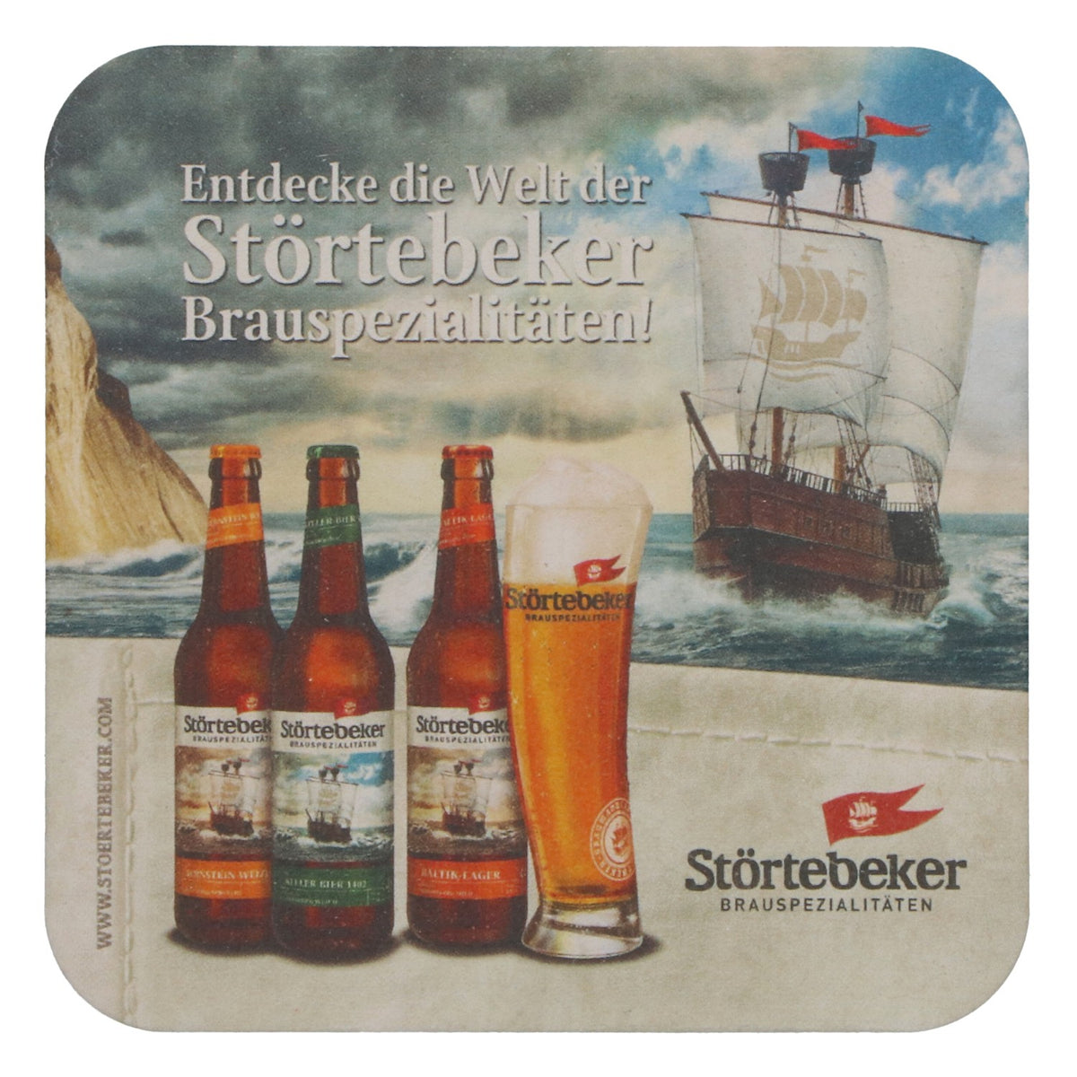 100 Störtebeker Beer Coasters, "Übersee-Pils" Coasters, Bar Accessories – View 3