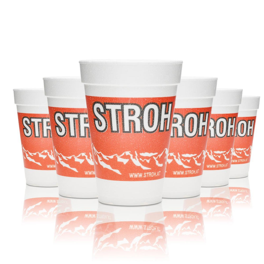 100x Straw Rum Styrofoam Cups 0.25l Disposable Glasses Mulled Wine Christmas Market 80