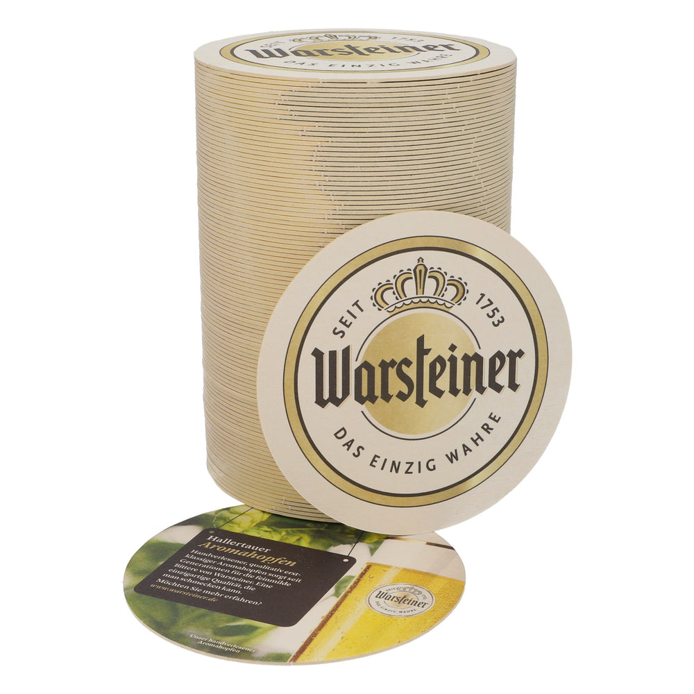 100x Warsteiner beer coasters Glass coasters "Hallertauer Aromatropfen"