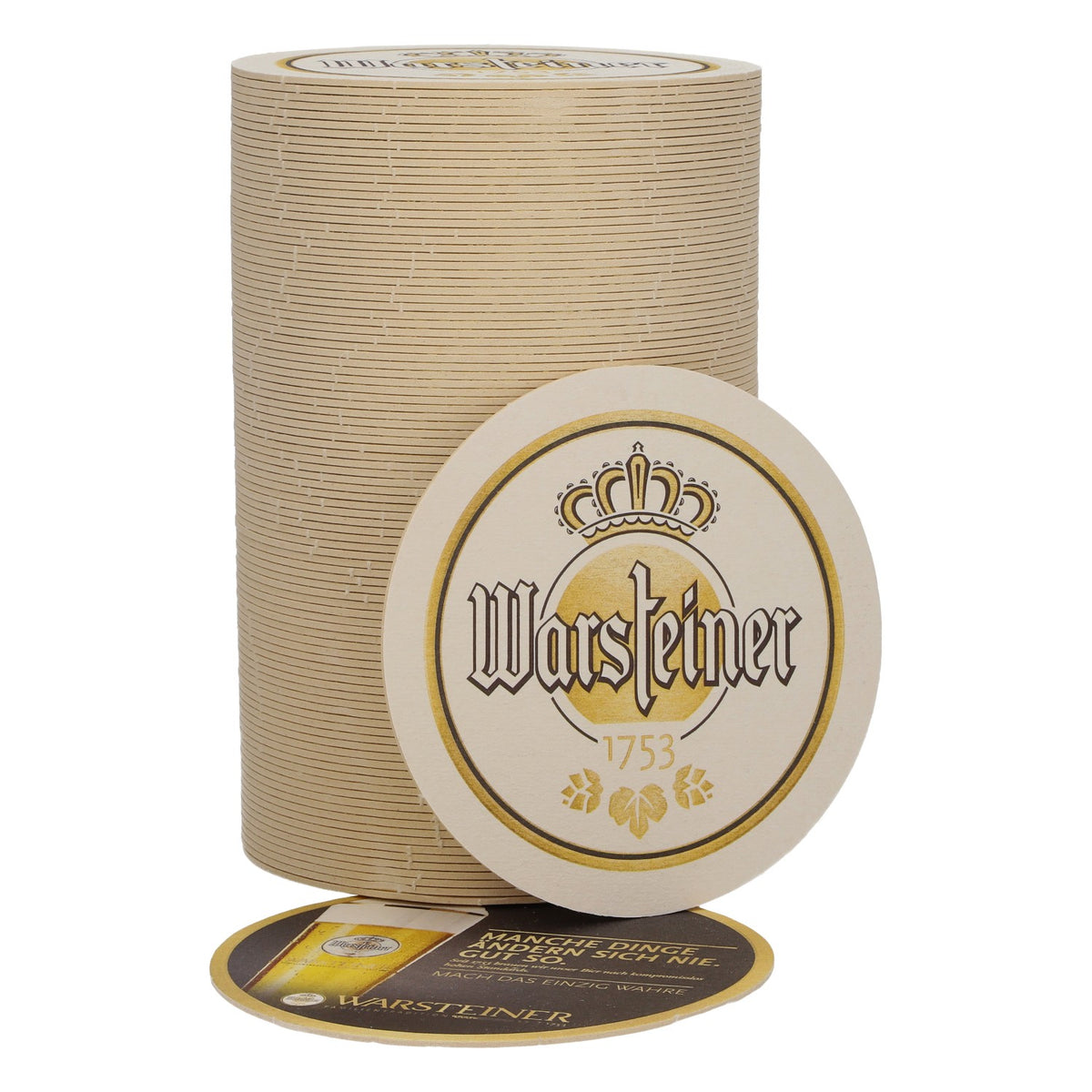 100 Warsteiner beer coasters, Ø 10.5 cm: "Some things never change. And that's a good thing."