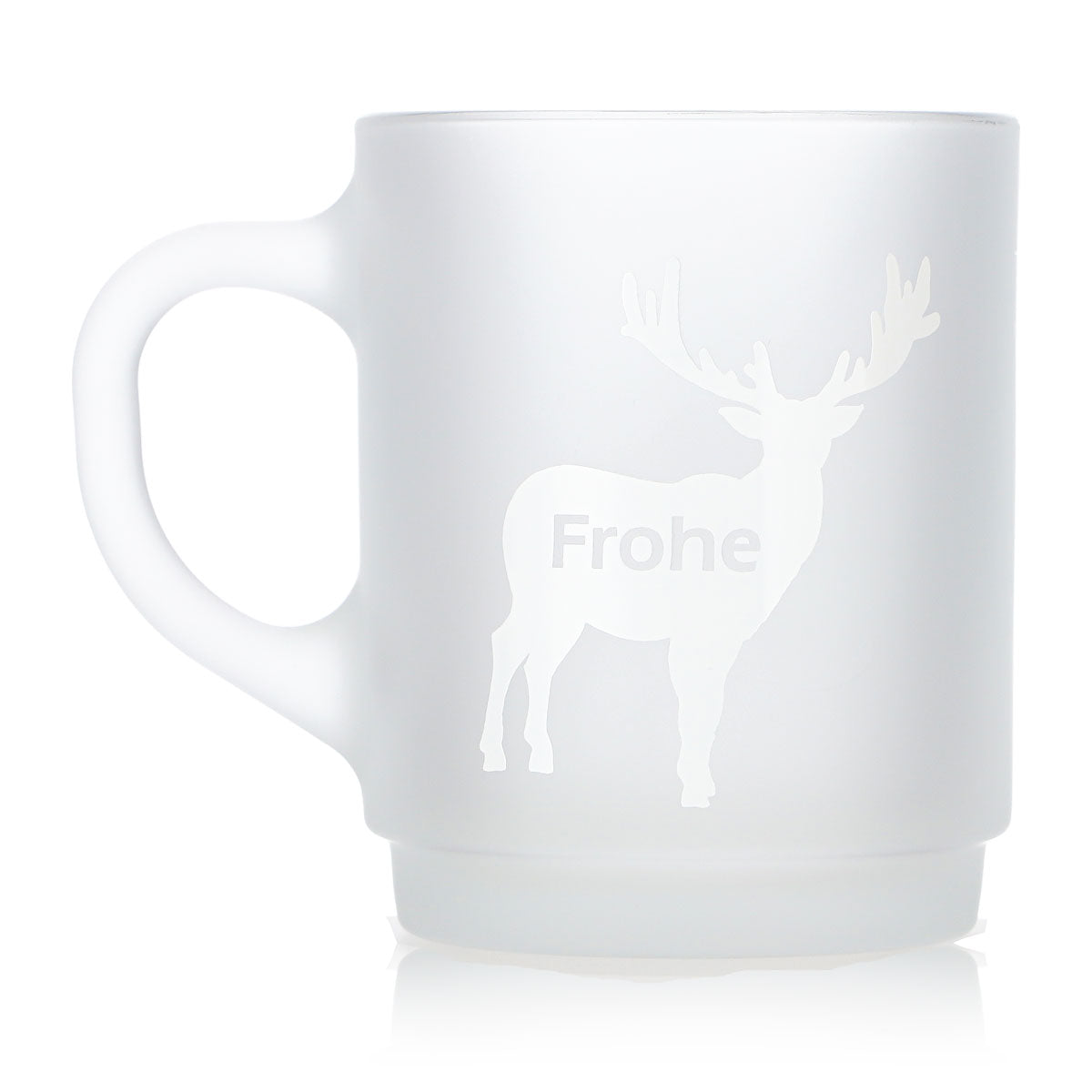 12 Mohaba Satin-Finish Glass Mulled Wine Mugs with Deer Design, "Merry Christmas," 0.2 L, Calibrated – View 2