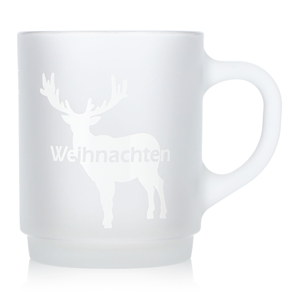 12 Mohaba Satin-Finish Glass Mulled Wine Mugs with Deer Design, "Merry Christmas," 0.2 L, Calibrated – View 3