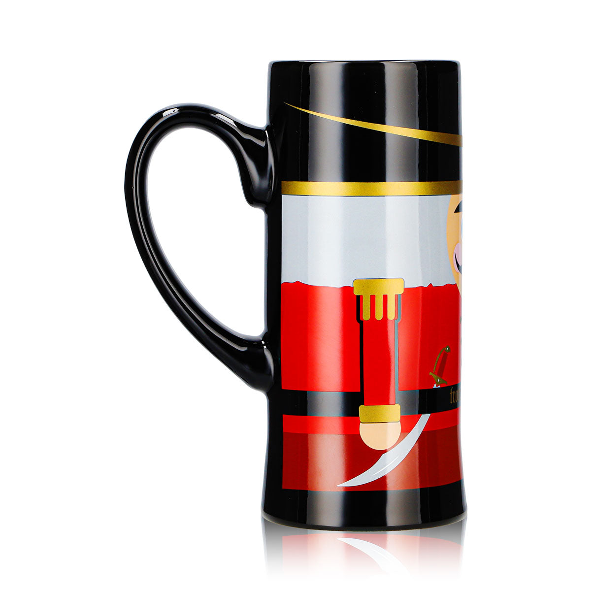 4 Mohaba Mulled Wine Mugs, Flute-Shaped, Nutcracker, Merry Christmas, Black, 0.2 L, Calibrated – View 4