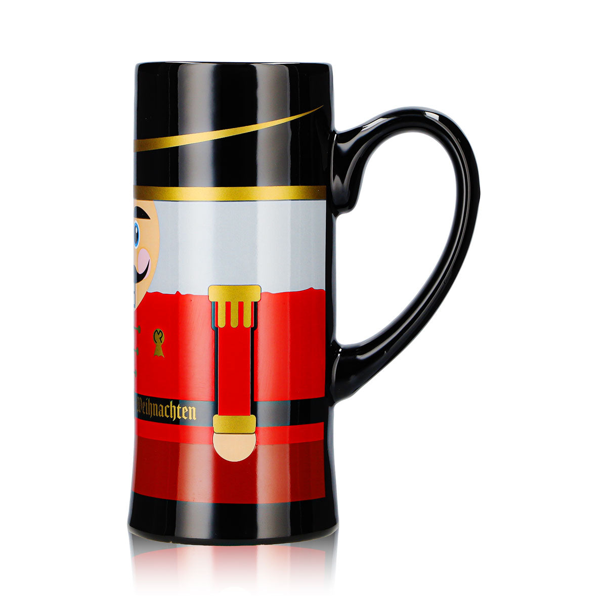 4 Mohaba Mulled Wine Mugs, Flute-Shaped, Nutcracker, Merry Christmas, Black, 0.2 L, Calibrated – View 6