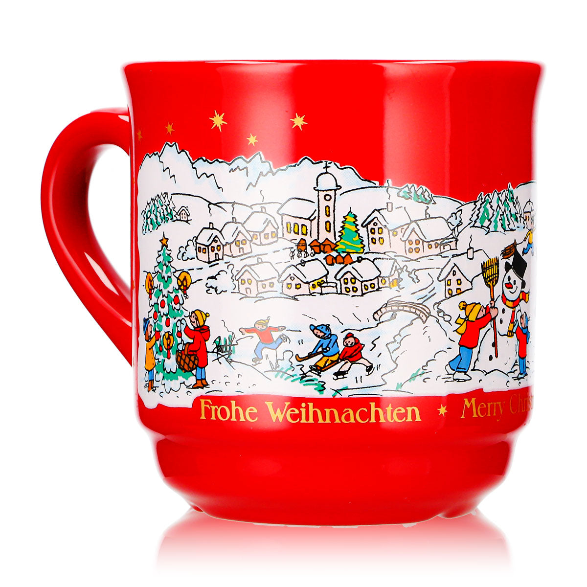 2 Mohaba Mulled Wine Mugs, Model 8000, Merry Christmas, Winter, Fire Red, 0.2 L, Calibrated, Stackable – View 3