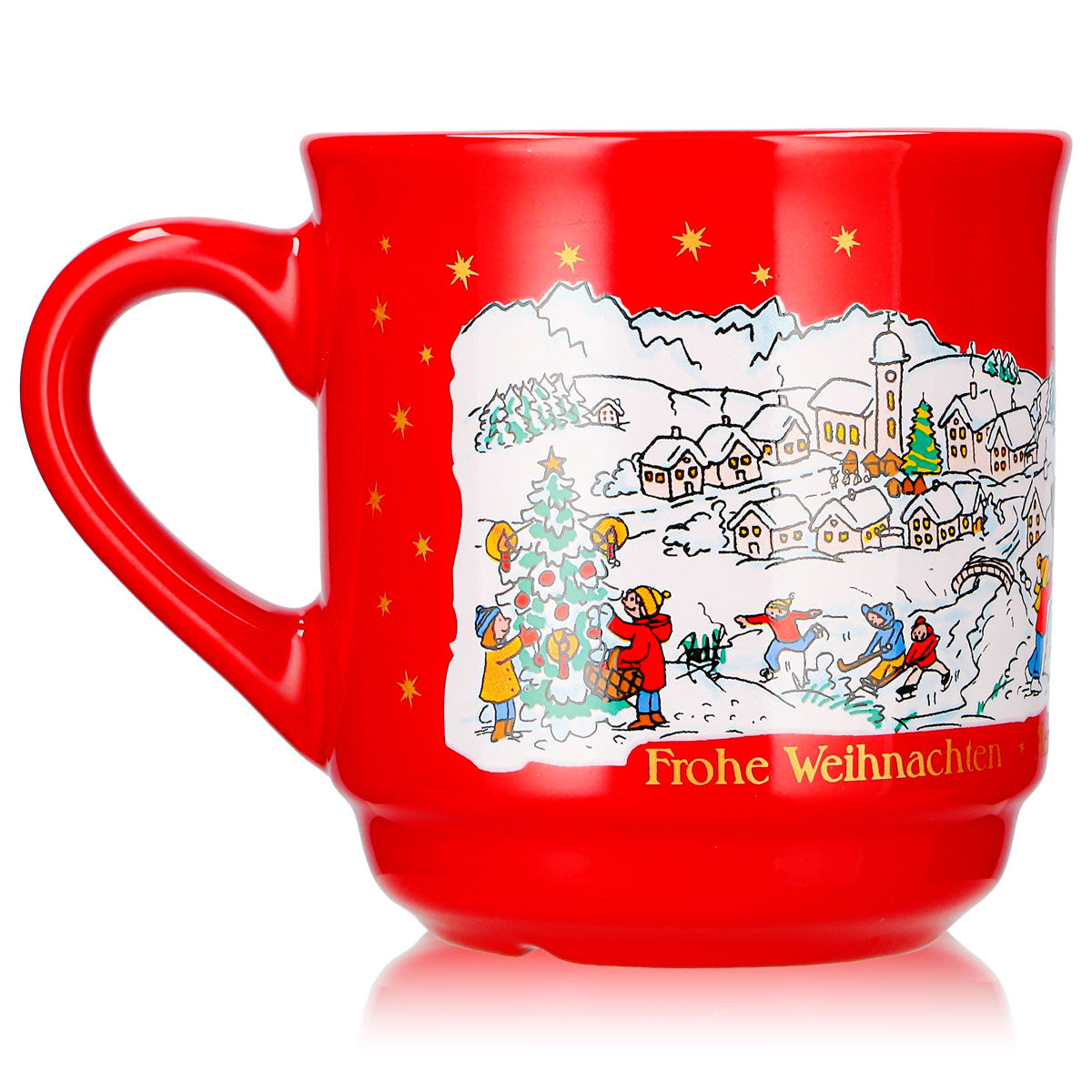 6 Mohaba Mulled Wine Mugs, Model 8000, Merry Christmas, Winter, Fire Red, 0.2 L, Calibrated – View 4