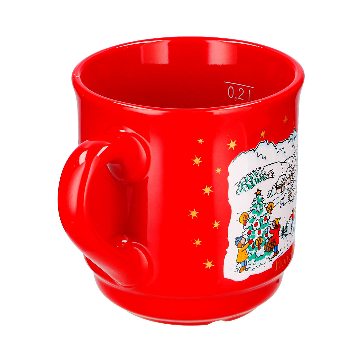 6 Mohaba Mulled Wine Mugs, Model 8000, Merry Christmas, Winter, Fire Red, 0.2 L, Calibrated – View 7