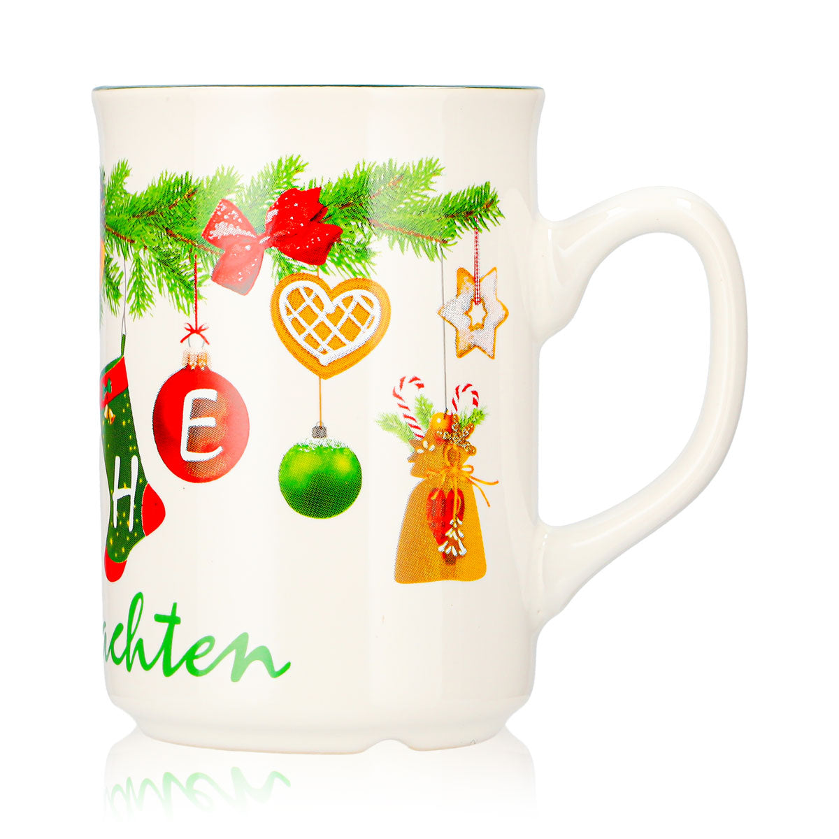 4 Mohaba Mulled Wine Mugs, Model 9000, Christmas Garland, "Merry Christmas Chamonix," 0.2 L, Calibrated – View 6