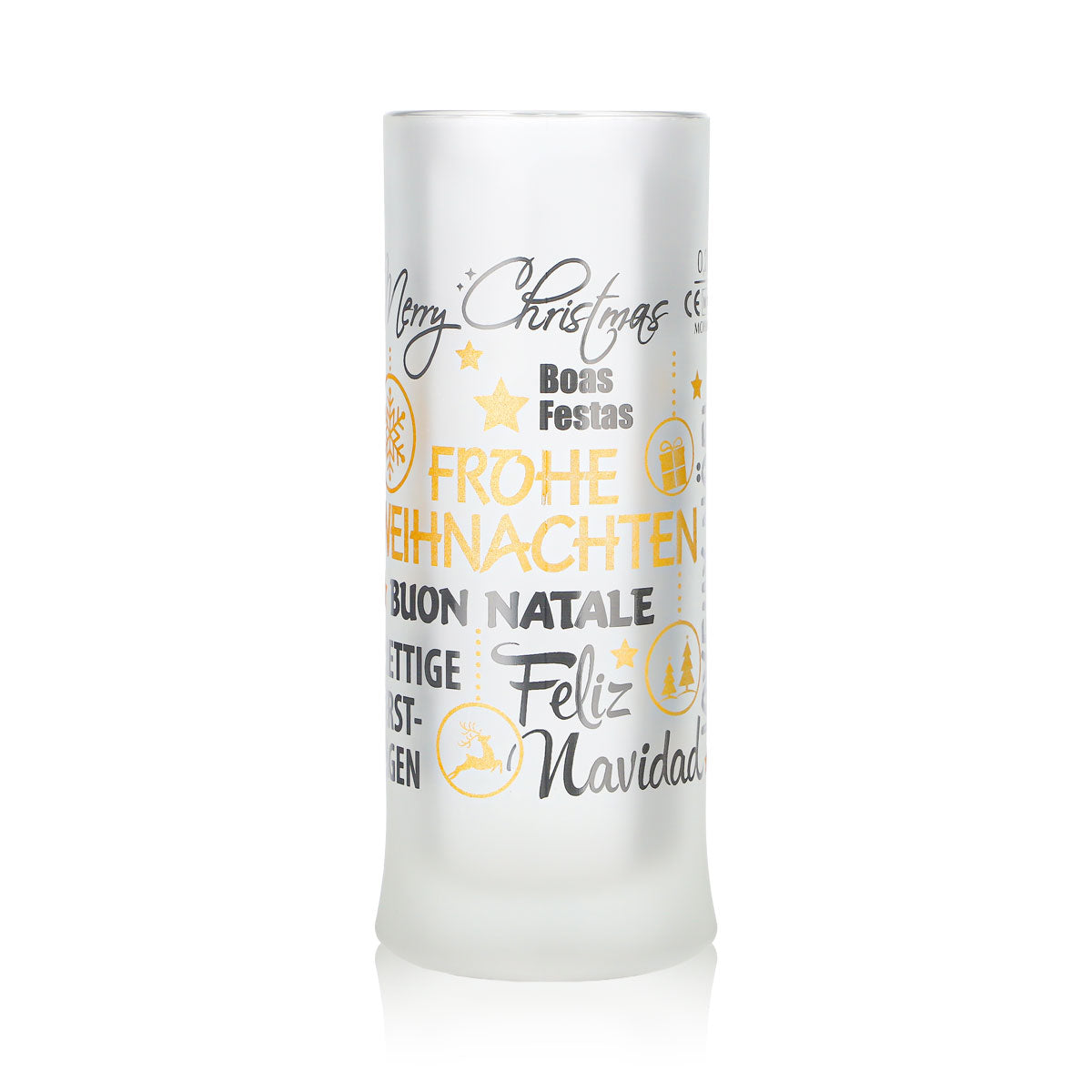 12 Mohaba "Karlsseidel" Glazed Glass Mulled Wine Mugs, "Merry Christmas," 0.2 L, Calibrated – View 2