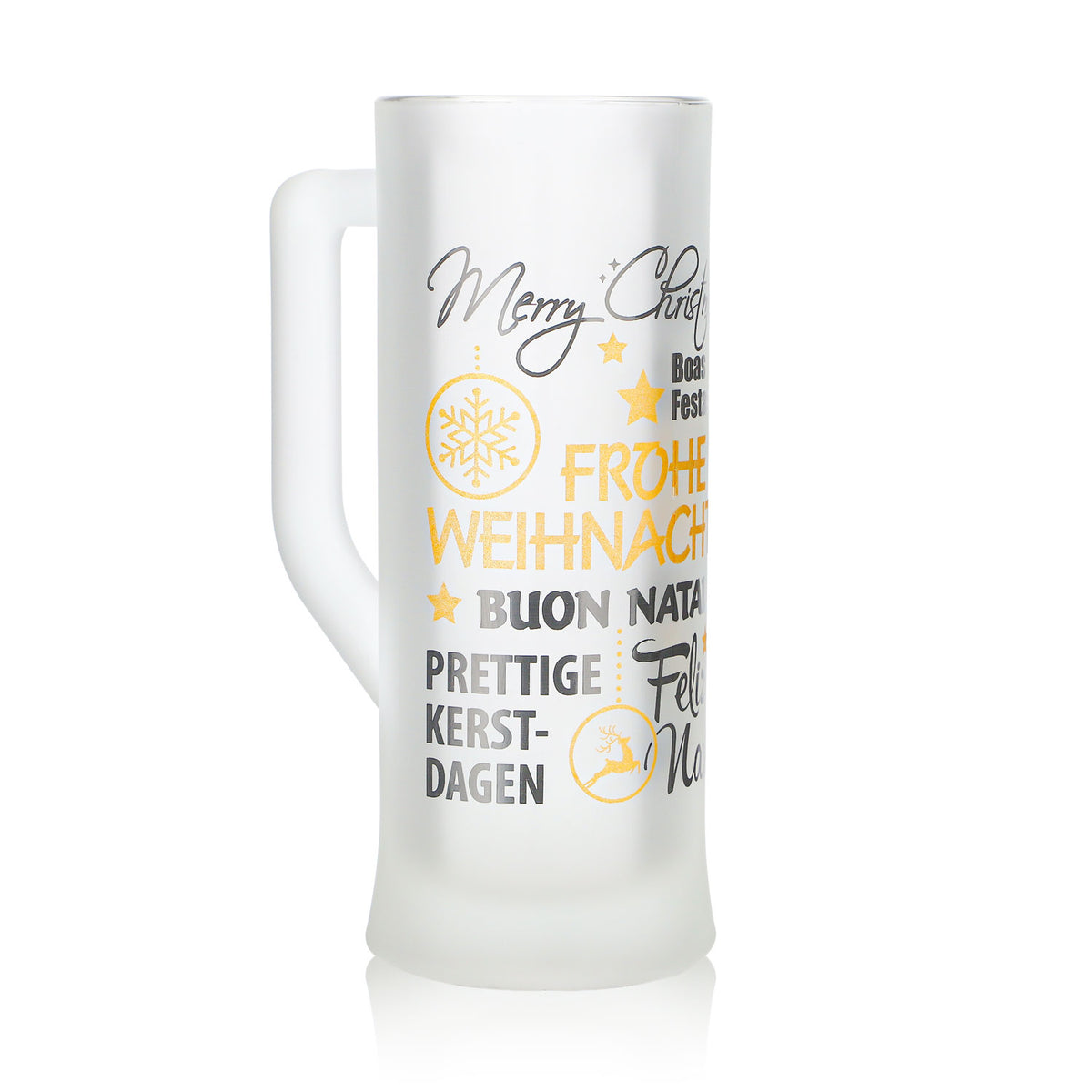 12 Mohaba "Karlsseidel" Glazed Glass Mulled Wine Mugs, "Merry Christmas," 0.2 L, Calibrated – View 3