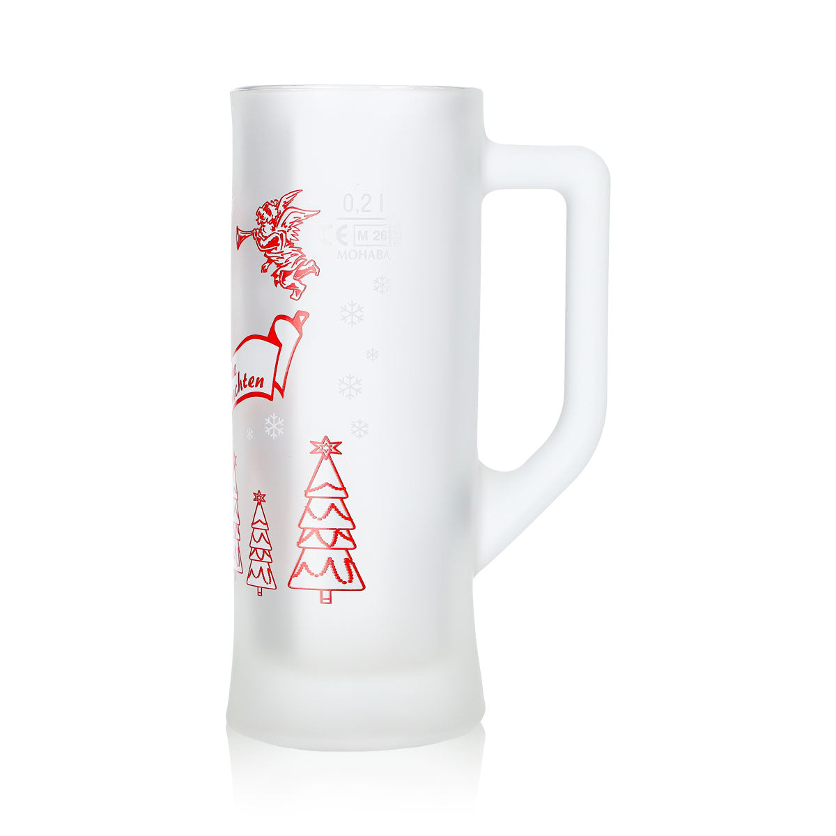 2 Mohaba Karlsseidel Mulled Wine Mugs, Satin-Finish Glass, "Merry Christmas Angel," 0.2 L, Calibrated – View 6