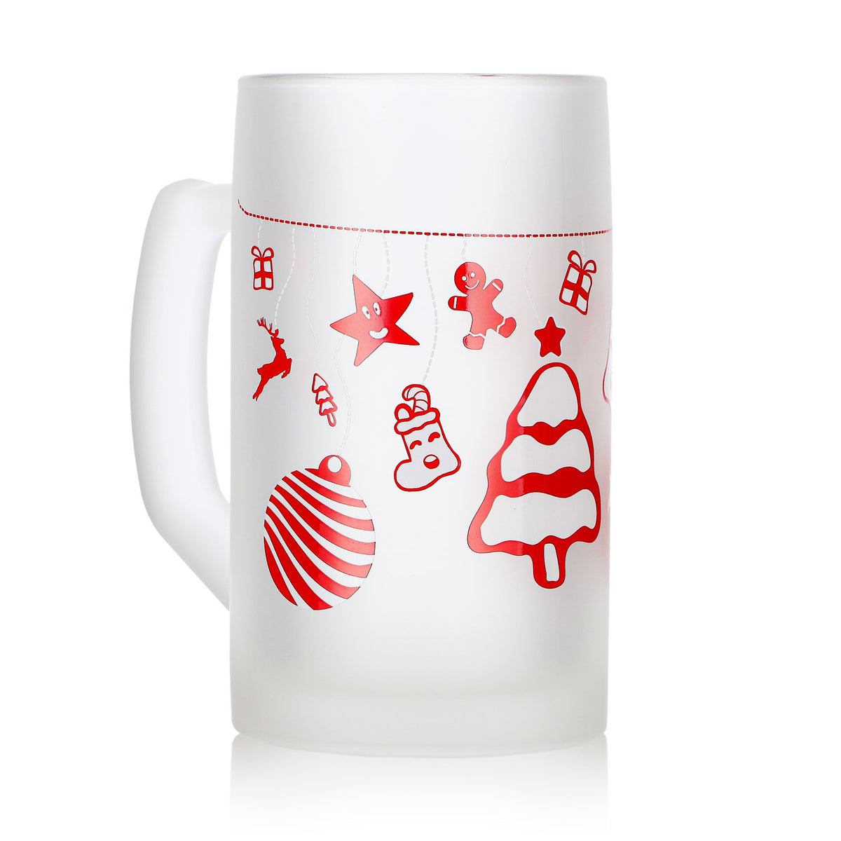 12 Mohaba Ludwigsseidel Glazed Glass Mulled Wine Mugs with Christmas Tree Design, 0.2 L, Calibrated – View 3