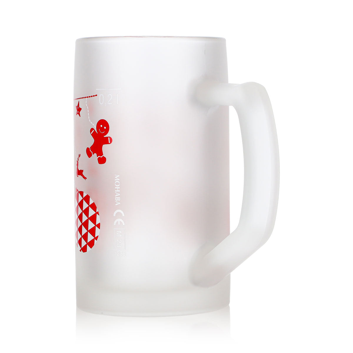 12 Mohaba Ludwigsseidel Glazed Glass Mulled Wine Mugs with Christmas Tree Design, 0.2 L, Calibrated – View 5