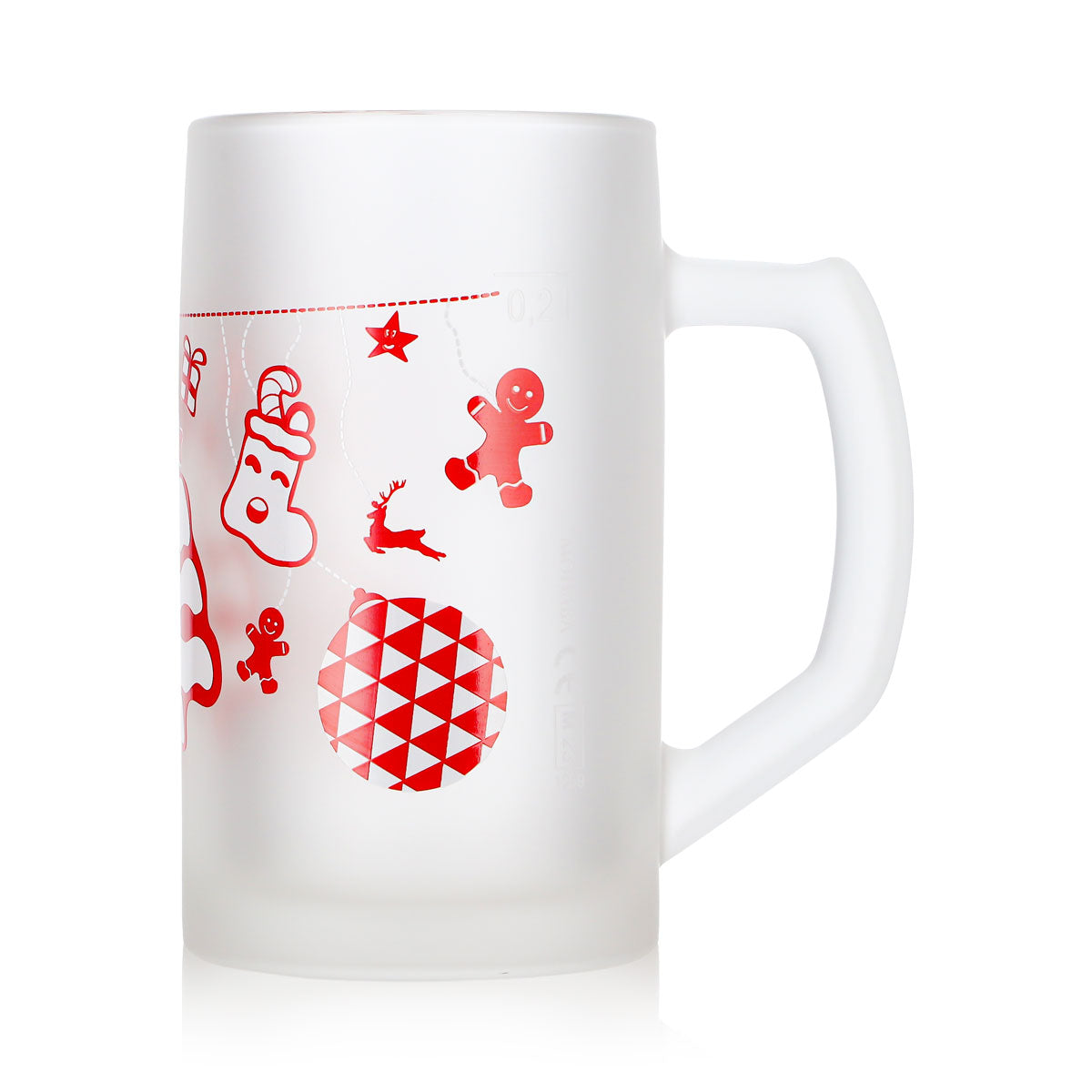2 Mohaba Ludwigsseidel Glazed Glass Mulled Wine Mugs with Christmas Tree Design, 0.2 L, Calibrated – View 6