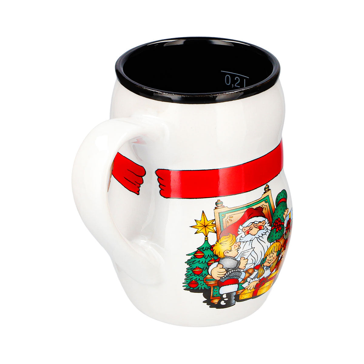 4 Mohaba Mulled Wine Mugs, Snowman Mug with Relief Design, Merry Christmas, White/Black, 0.2 L, Calibrated – View 7