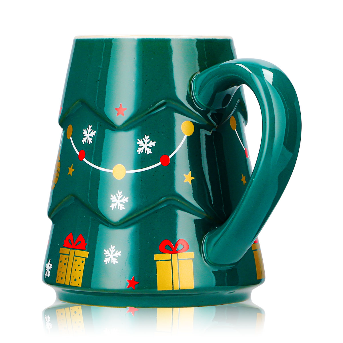 6 Mohaba Mulled Wine Mugs, Christmas Tree Design, Dark Green / Chamonix, 0.2 L, Calibrated – View 5