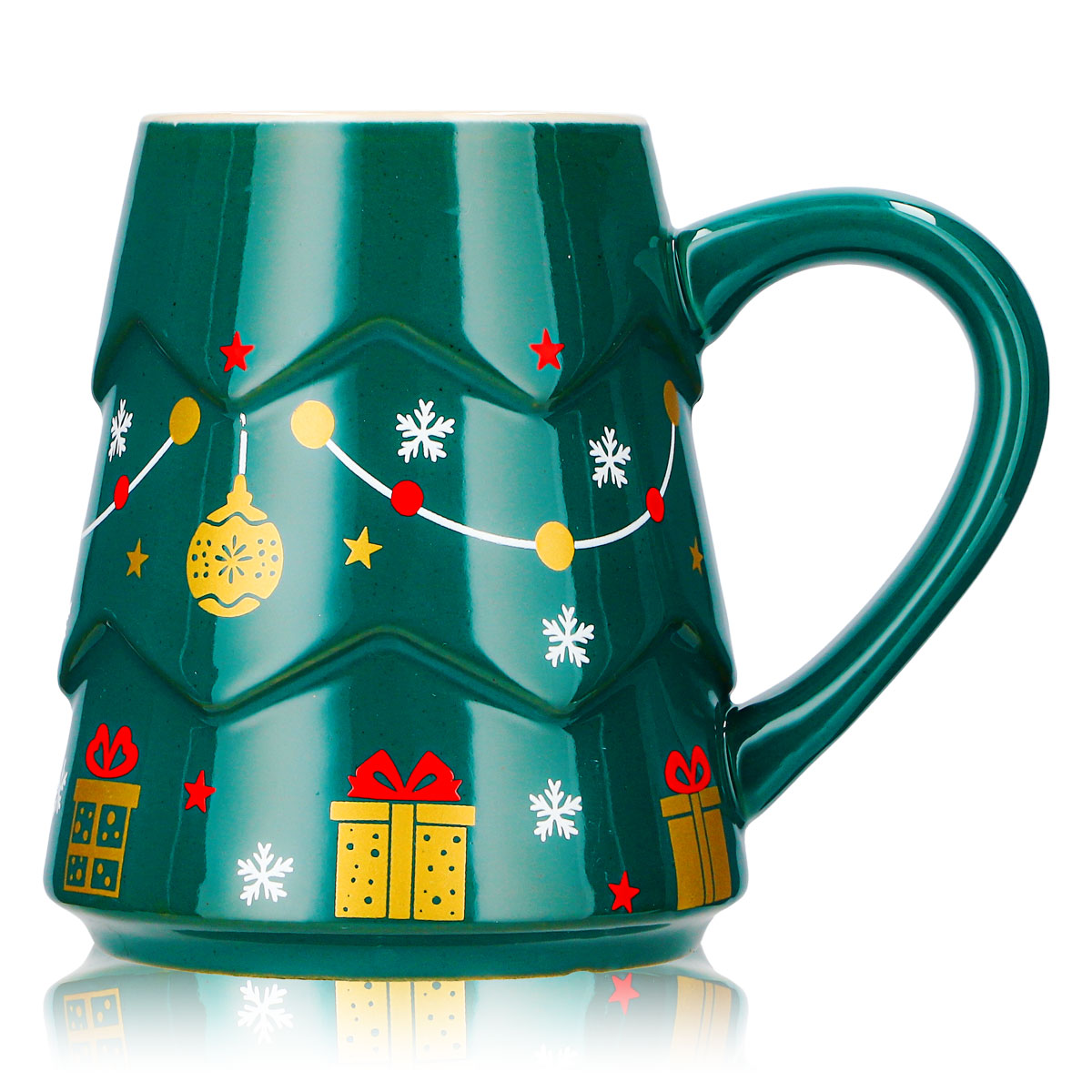 6 Mohaba Mulled Wine Mugs, Christmas Tree Design, Dark Green / Chamonix, 0.2 L, Calibrated – View 6