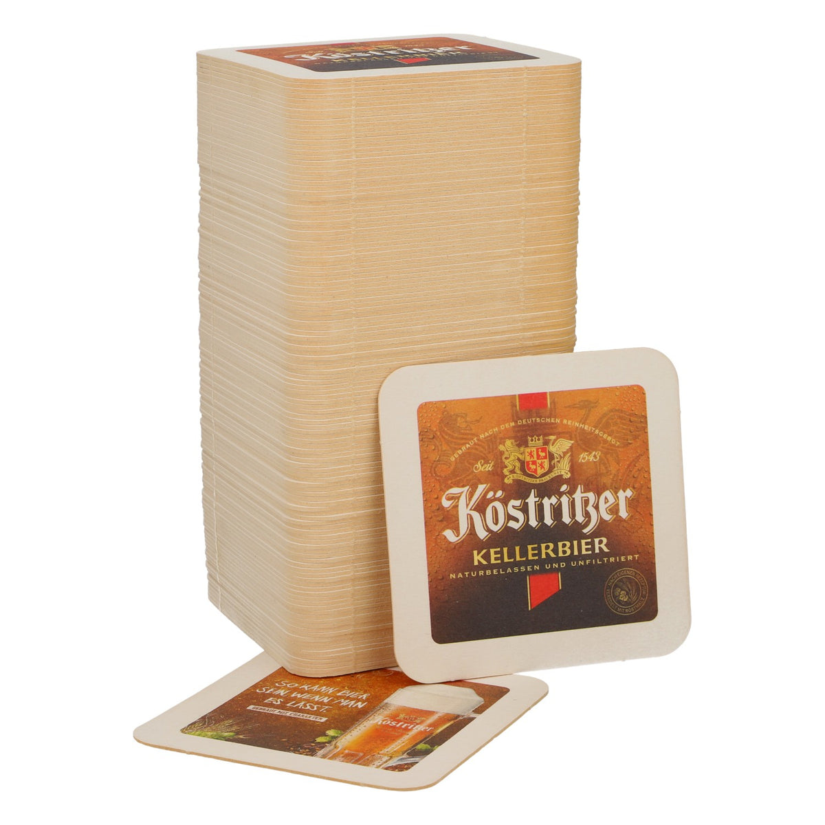 120x Köstritzer beer coasters, glass coasters, bar accessories