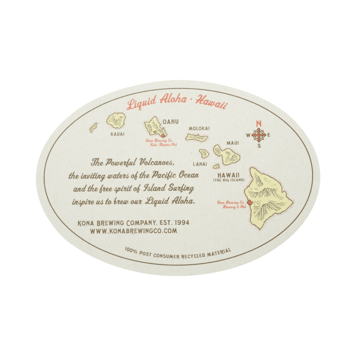 125x Kona Beer Coasters Hawaii Glass Coasters Beer Brewing Company Aloha – View 2