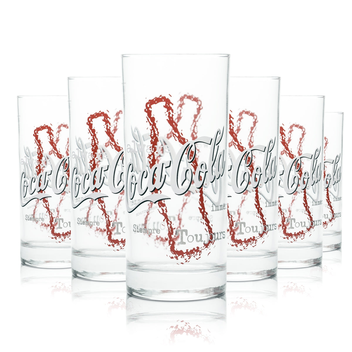 12x Coca Cola Glass 0.4l Cup Stick Tumbler Glasses Lemonade Soft Drink Water Juice