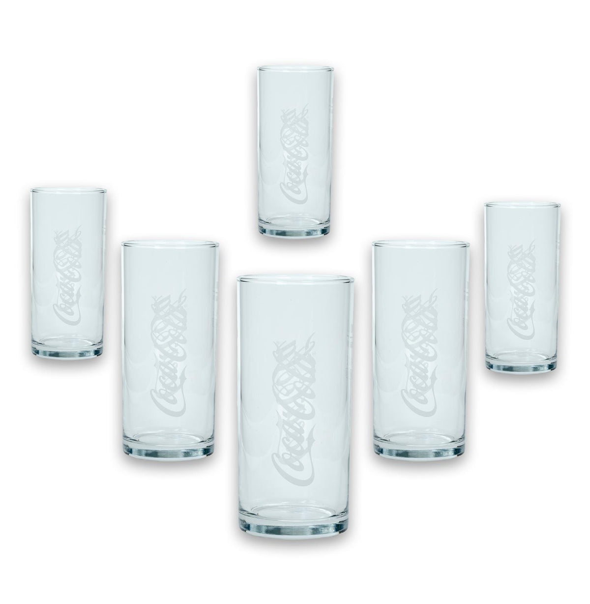 12x Coca Cola soft drinks glass 0.4l long drink glass Wave
