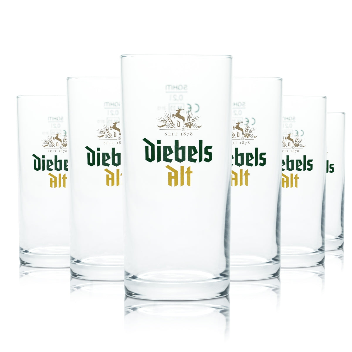 12x Diebels Glass 0.2l Alt Beer Mug Bar Trophy Glasses Brewery Gastronomy Oak