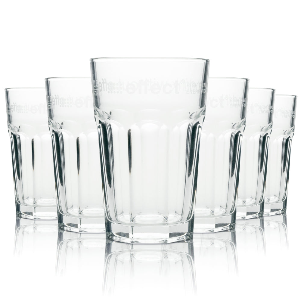 12x Effect Energy Glass 0.33l Cup Tumbler Long Drink Glasses Stackable Catering