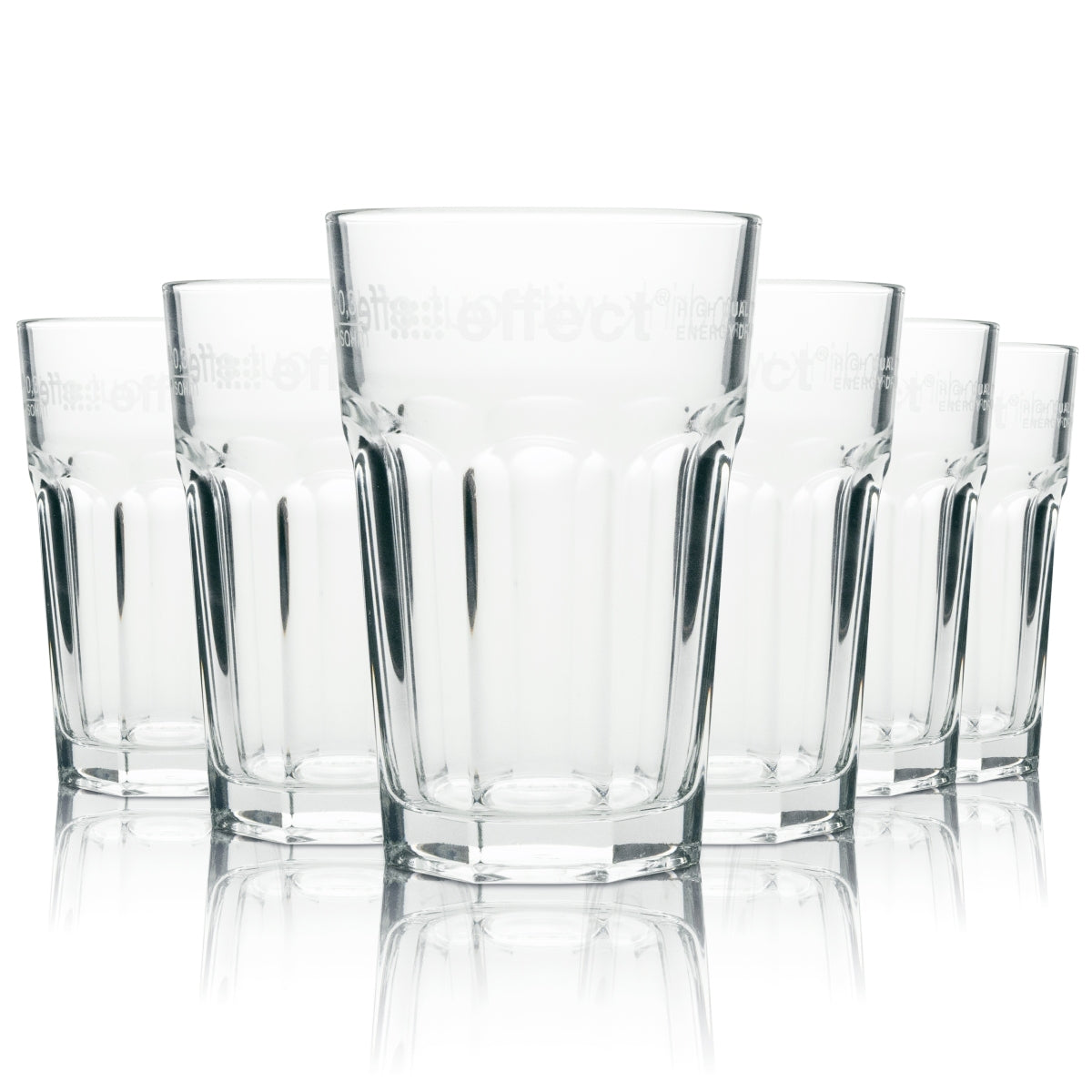 12x Effect Energy Glass 0.33l Cup Tumbler Long Drink Glasses Stackable Catering