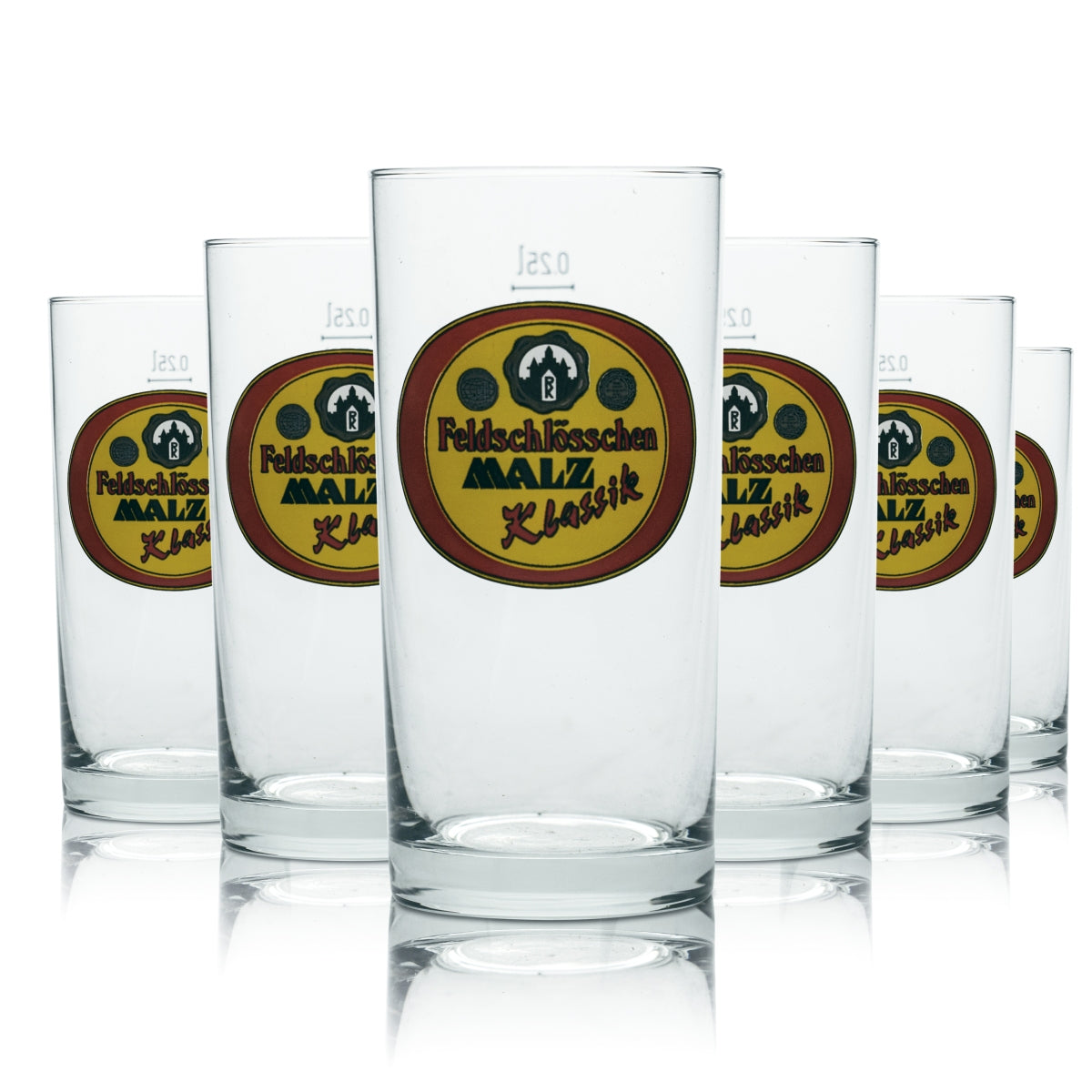 12x Feldschlösschen Glass 0.25l Willi Becher Bar Glasses Malt Beer Brewery Bar