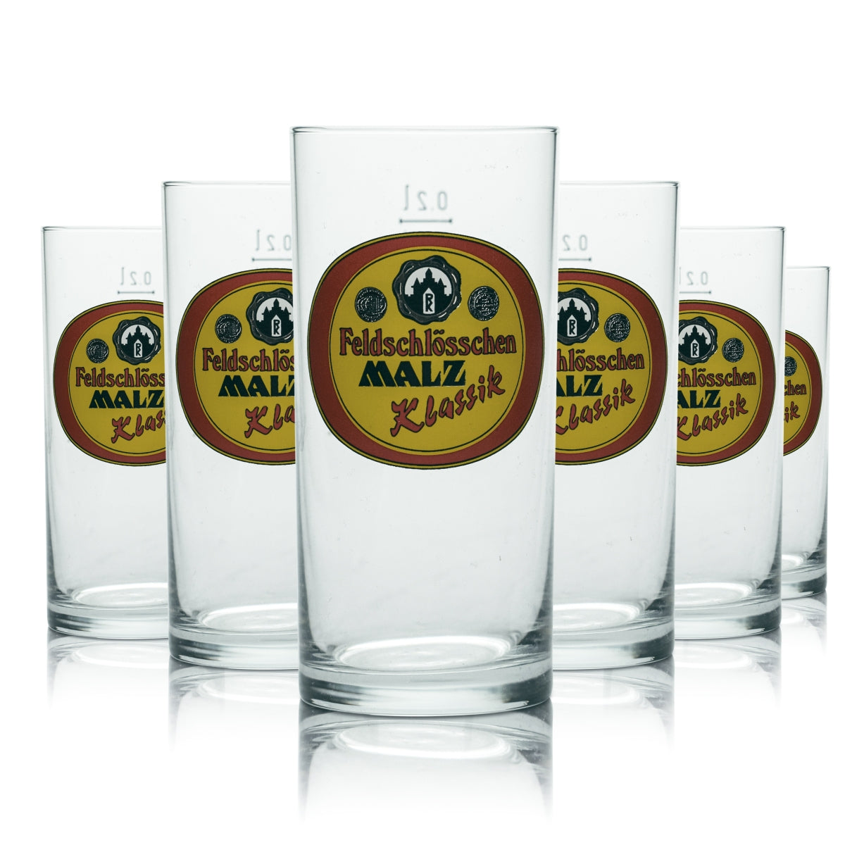 12x Feldschlösschen Glass 0.2l Willi Becher Bar Tumbler Glasses Malt Beer Pils