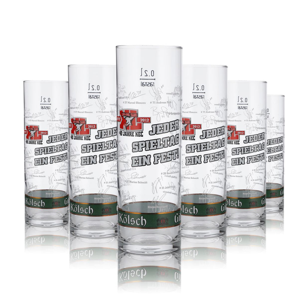 12x Guild Glass 0.2l Kölsch Beer 40 Years of Cologne Sharks Ice Hockey Special Edition