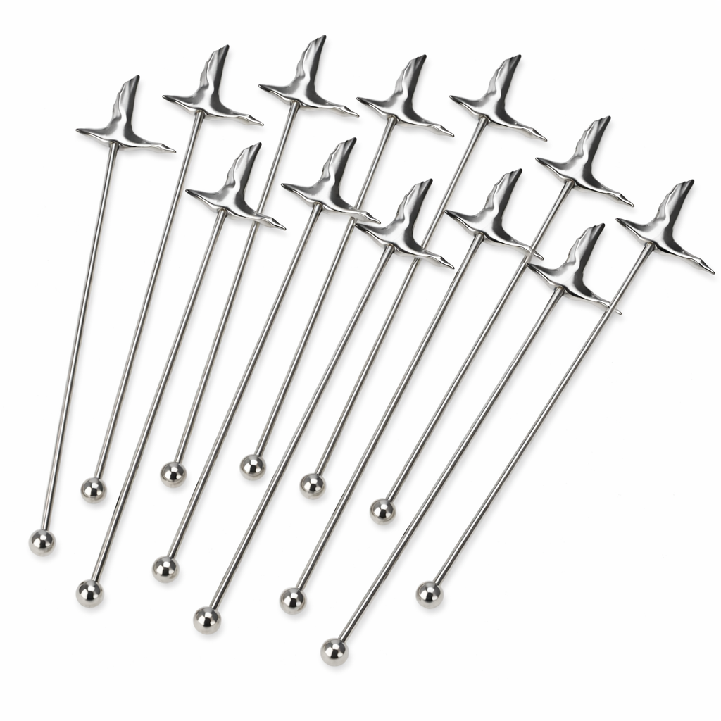 12x Grey Goose Vodka Stainless Steel Stirrer "Goose" Stirrer Metal Bar Accessories