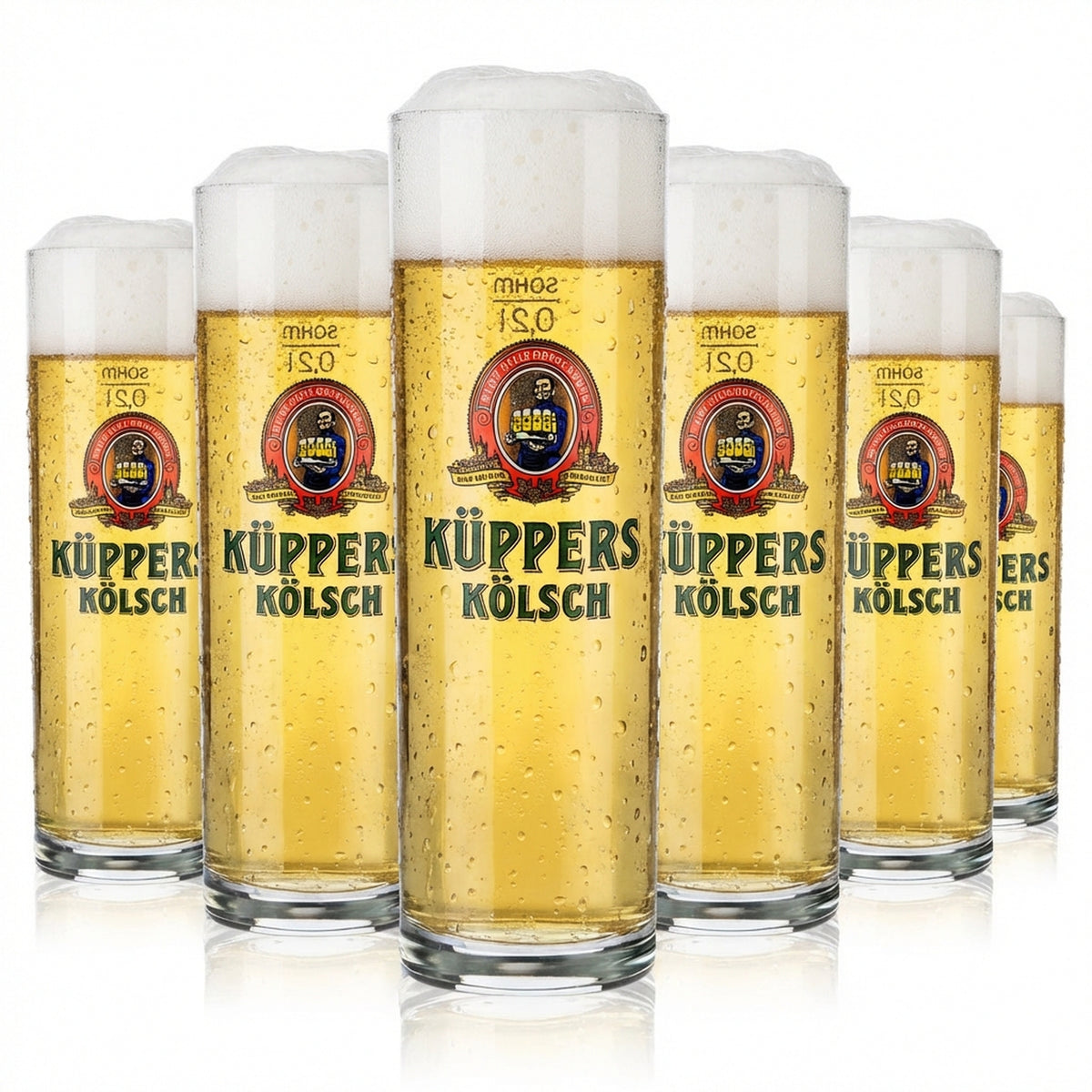 12x Küppers Kölsch beer glasses, 0.2 l, Kölsch glass/Stange Sahm