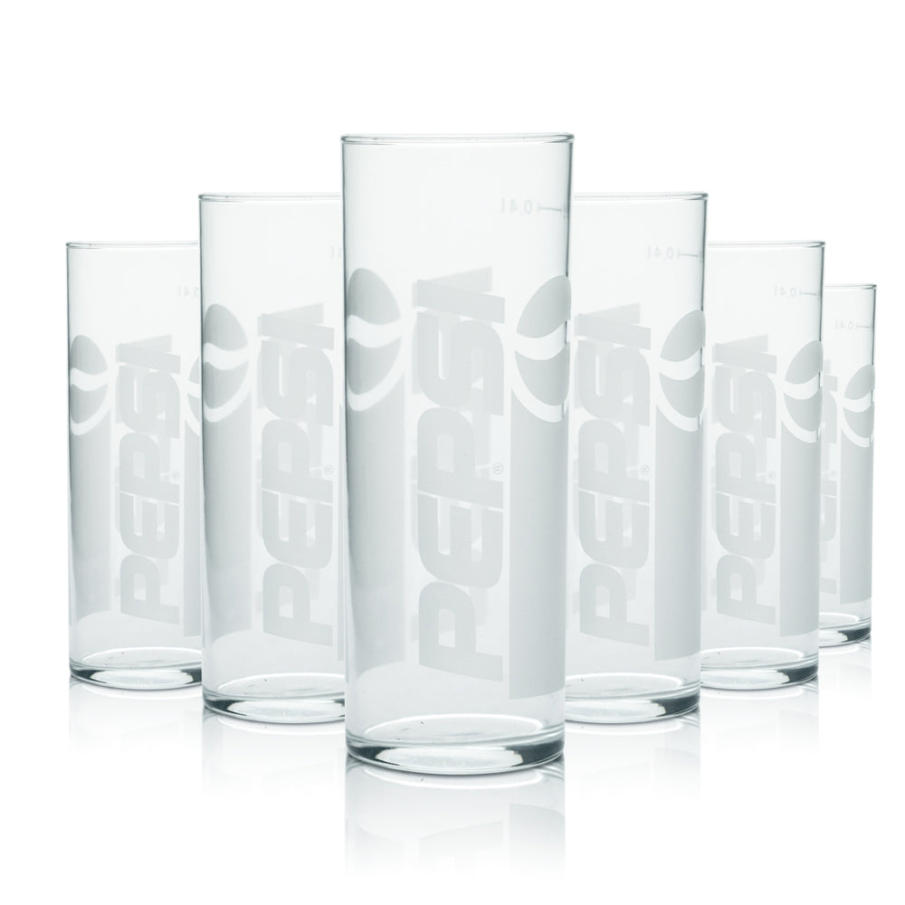 12x Pepsi glass 0.4l cup tumbler glasses soft drink soda cola catering calibrated