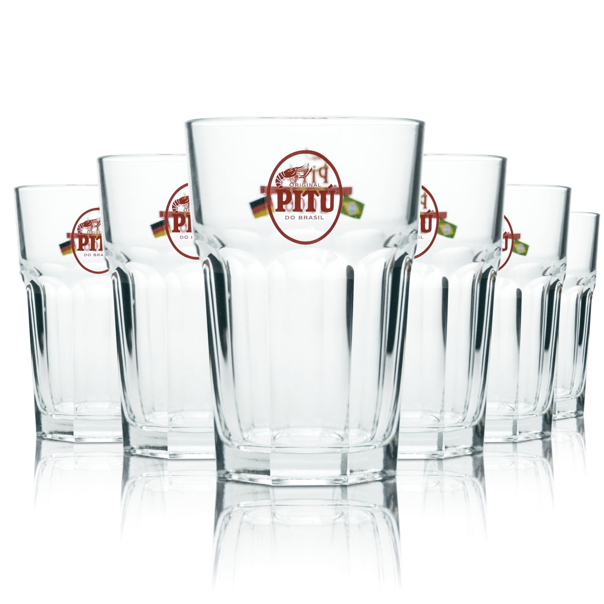 12x Pitu Cachaca Glass 0.3l Long Drink World Cup Brazil Cocktail Caipirinha Glasses