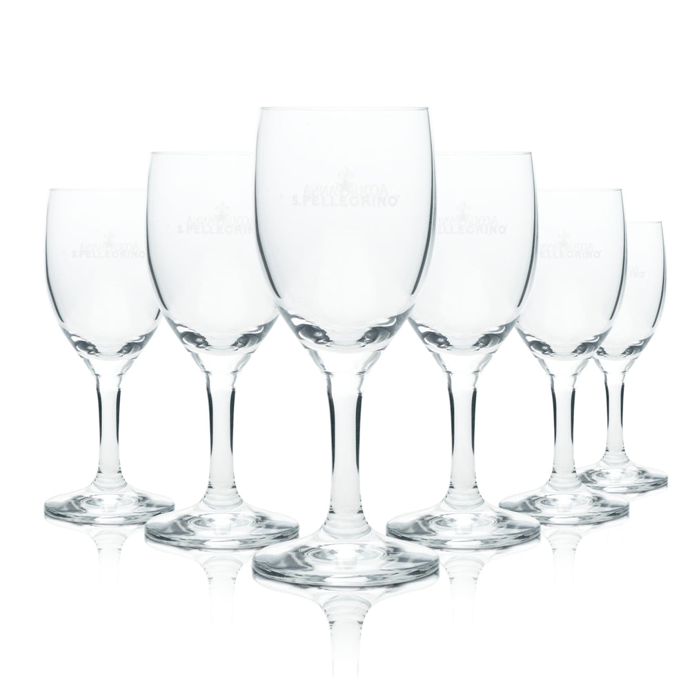 12x San Pellegrino Glass 0.22l Goblet Glasses Acqua Panna Mineral Water Sparkling