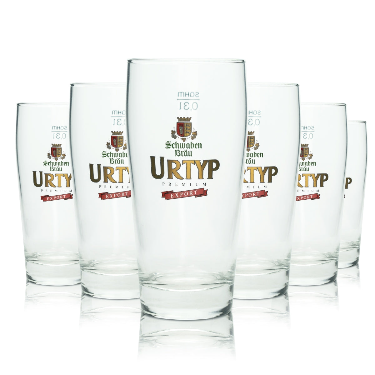 12x Schwaben Bräu Beer Glass 0.3l Mug Willi Sahm Pils Glasses Original Export Beer