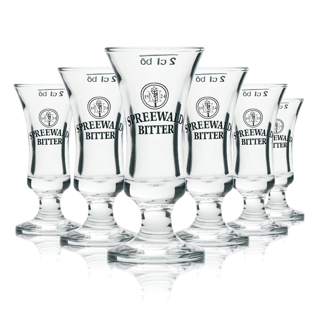 12x Spreewald Bitter Liqueur Glass Shot Cup Trophy 2cl