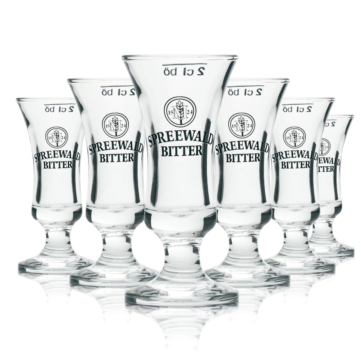 12x Spreewald Bitter Liqueur Glass Shot Cup Trophy 2cl