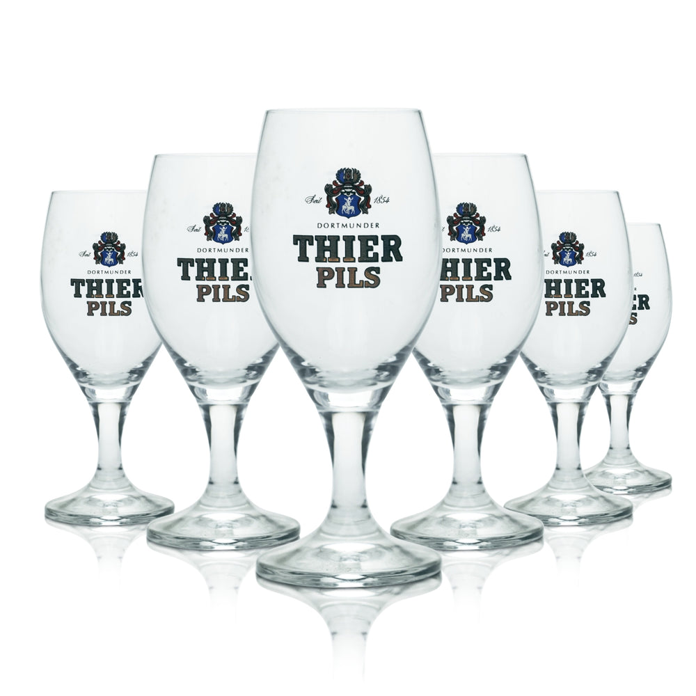 12x Thier Glass 0.2l Tulip Cup Pilsner Glasses Dortmund Brewery Gastro Oak