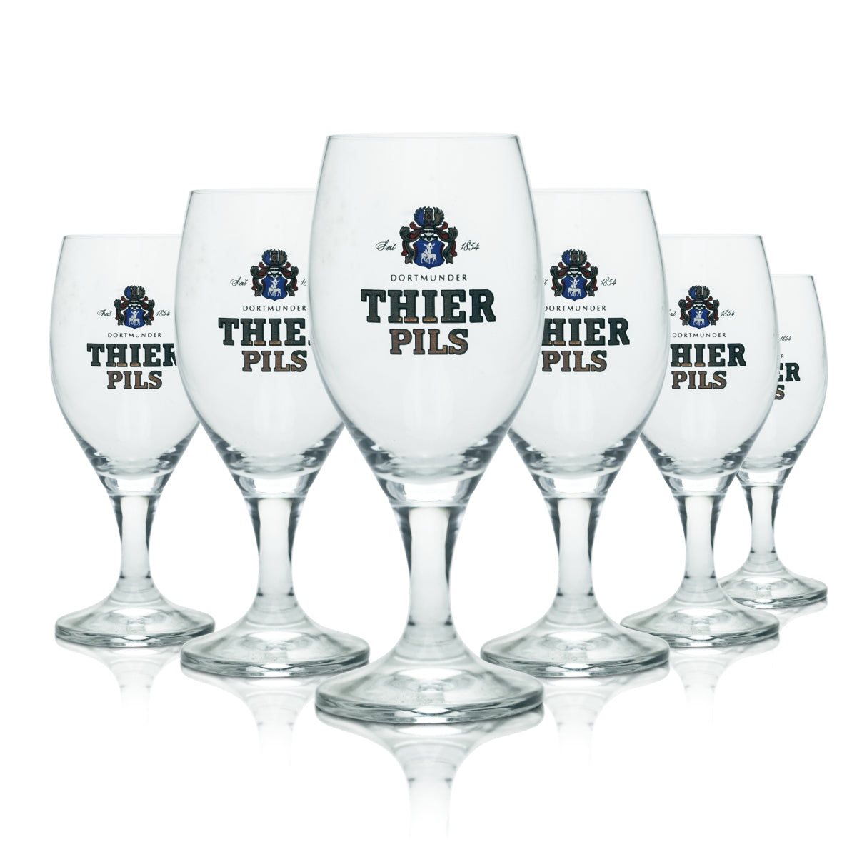 12x Thier Glass 0.2l Tulip Cup Pilsner Glasses Dortmund Brewery Gastro Oak