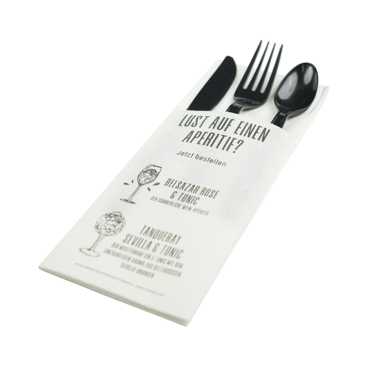 140x Tanqueray Napkins Cutlery Bag Napkin Gastro Restaurant Bistro Cafe